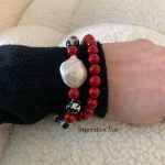 Cherry Dalmatian Bracelet with pearls shell and agate - Image 2