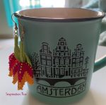 Κρεμαστά σκουλαρίκια Τουλίπες miyuki κίτρινο φούξια - Image 3