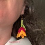 Κρεμαστά σκουλαρίκια Τουλίπες miyuki κίτρινο φούξια - Image 4