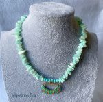 Boho κολιέ με τυρκουάζ κοχύλια τσιπς  κεντημένο με miyuki 11/0 και γεωμετρικά σχέδια - Image 6