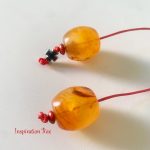 Greek begleri orange trasparent oval barrel shape - Image 2